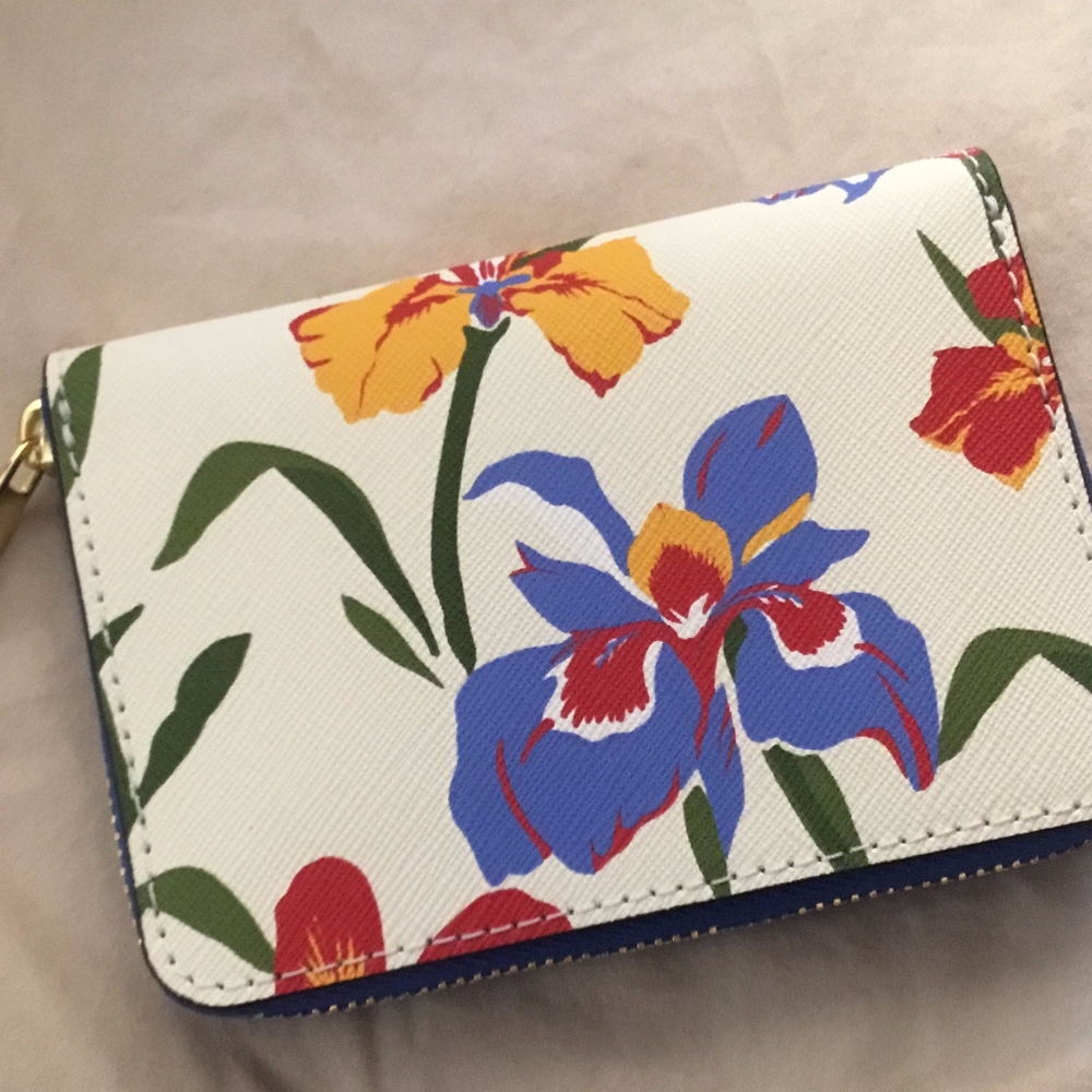 NWT TORY BURCH Robinson Floral Mini Wallet&KeyRing - Picture 7 of 8